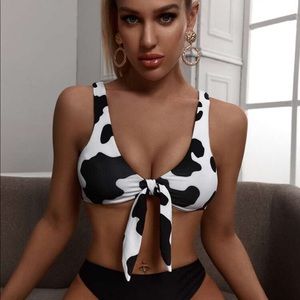 Cow print bikini top
